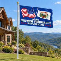 Proud West Virginia Republican Flag 3x5 displayed outdoors