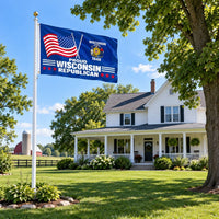Proud Wisconsin Republican Flag 3x5 displayed outdoors