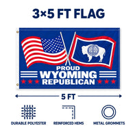 Proud Wyoming Republican Flag 3x5 features and size details