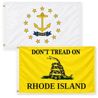 Rhode Island State Flag and Don't Tread on Rhode Island Flag 3x5 2-Pack