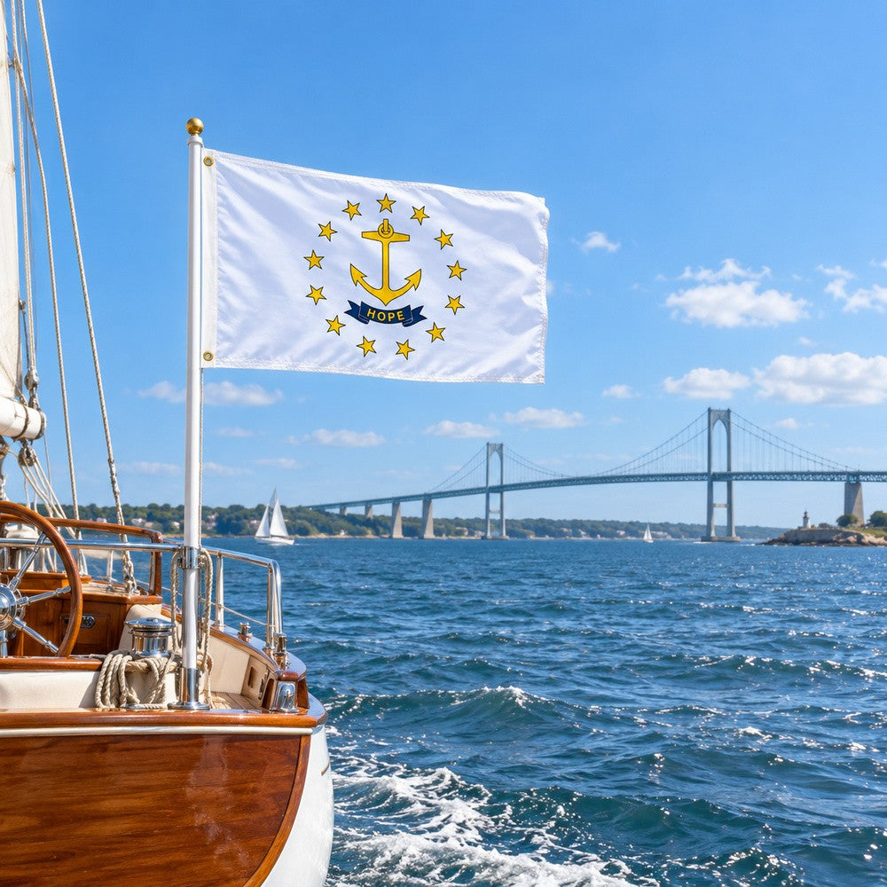Rhode Island State Flag 3x5 displayed outdoors