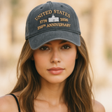 United States 250th Anniversary Charcoal Hat – 1776-2026 White House Embroidered Cap