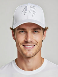 45-47 Presidential Legacy Hat - White Embroidered Baseball Cap | 45th & 47th President Commemorative