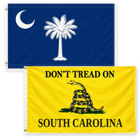South Carolina State Flag and Don't Tread on South Carolina Flag 3x5 2-Pack