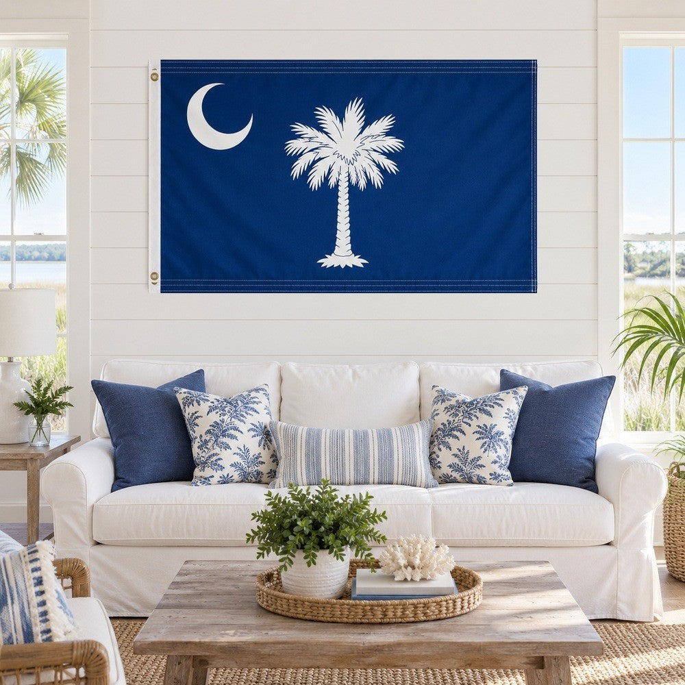 South Carolina State Flag 3x5 displayed outdoors