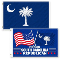 South Carolina State Flag and Proud South Carolina Republican Flag 3x5 2-Pack