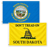 South Dakota State Flag and Don't Tread on South Dakota Flag 3x5 2-Pack