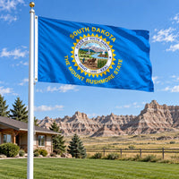 South Dakota State Flag 3x5 displayed outdoors