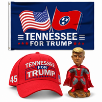 Tennessee Patriot Bundle: Tennessee 3x5 flag, embroidered red Tennessee hat and 8 inch superhero bobblehead