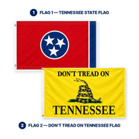 Tennessee State Flag and Don't Tread on Tennessee Flag 3x5 2-Pack features and size details