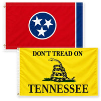 Tennessee State Flag and Don't Tread on Tennessee Flag 3x5 2-Pack