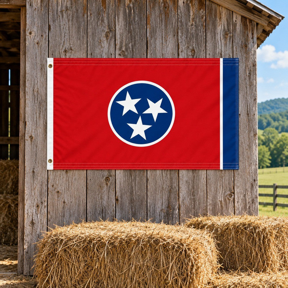 Tennessee State Flag 3x5 displayed outdoors