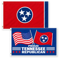 Tennessee State Flag and Proud Tennessee Republican Flag 3x5 2-Pack