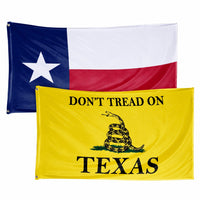 Texas State Flag and Don't Tread on Texas Flag 3x5 2-Pack