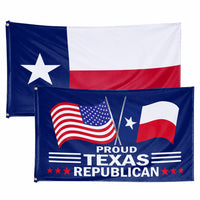 Texas State Flag and Proud Texas Republican Flag 3x5 2-Pack