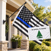 Thin Blue Line and Appeal to Heaven Flags 3x5 2-Pack displayed outdoors