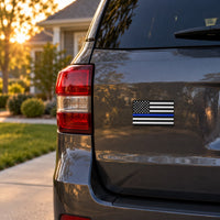 Thin Blue Line Magnet 3x5 inch on an SUV