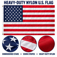 Heavy Duty American Flag and Texas State Flag 3x5 2-Pack features and size details
