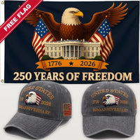 Gray Eagle Hat + Eagle & White House Flag - USA 250th Eagle Hat & Flag Bundle