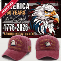 Maroon Eagle Hat + Semiquincentennial Eagle Flag - USA 250th Eagle Hat & Flag Bundle