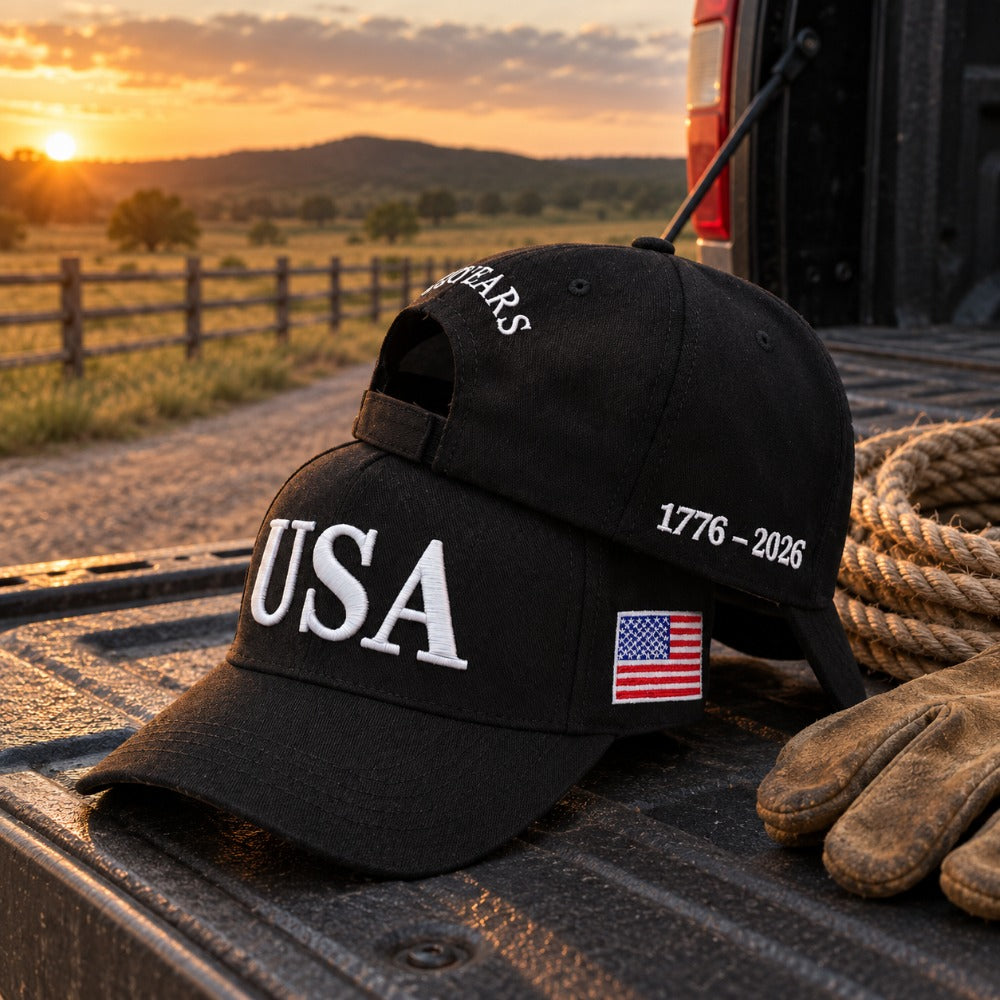 USA 250th Anniversary Embroidered Cap - Black - lifestyle
