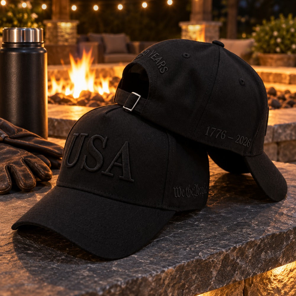 USA 250th Anniversary Embroidered Cap - Blacked Out - lifestyle