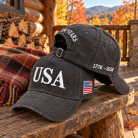 USA 250th Anniversary Embroidered Cap - Distressed Charcoal - lifestyle