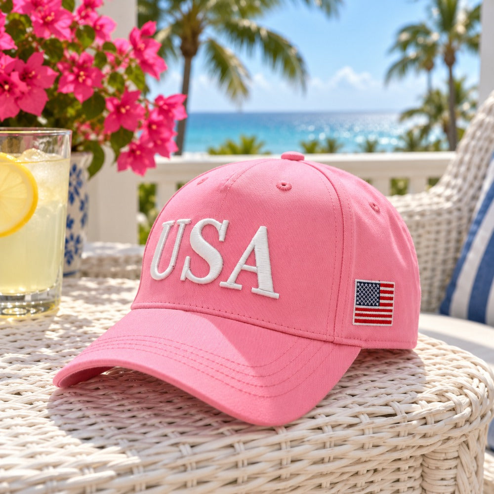 USA 250th Anniversary Embroidered Cap - Pink - lifestyle