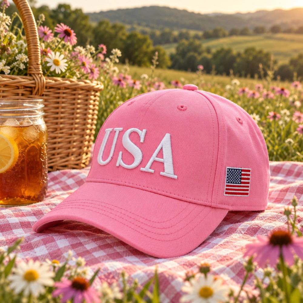 USA 250th Anniversary Embroidered Cap - Pink - lifestyle