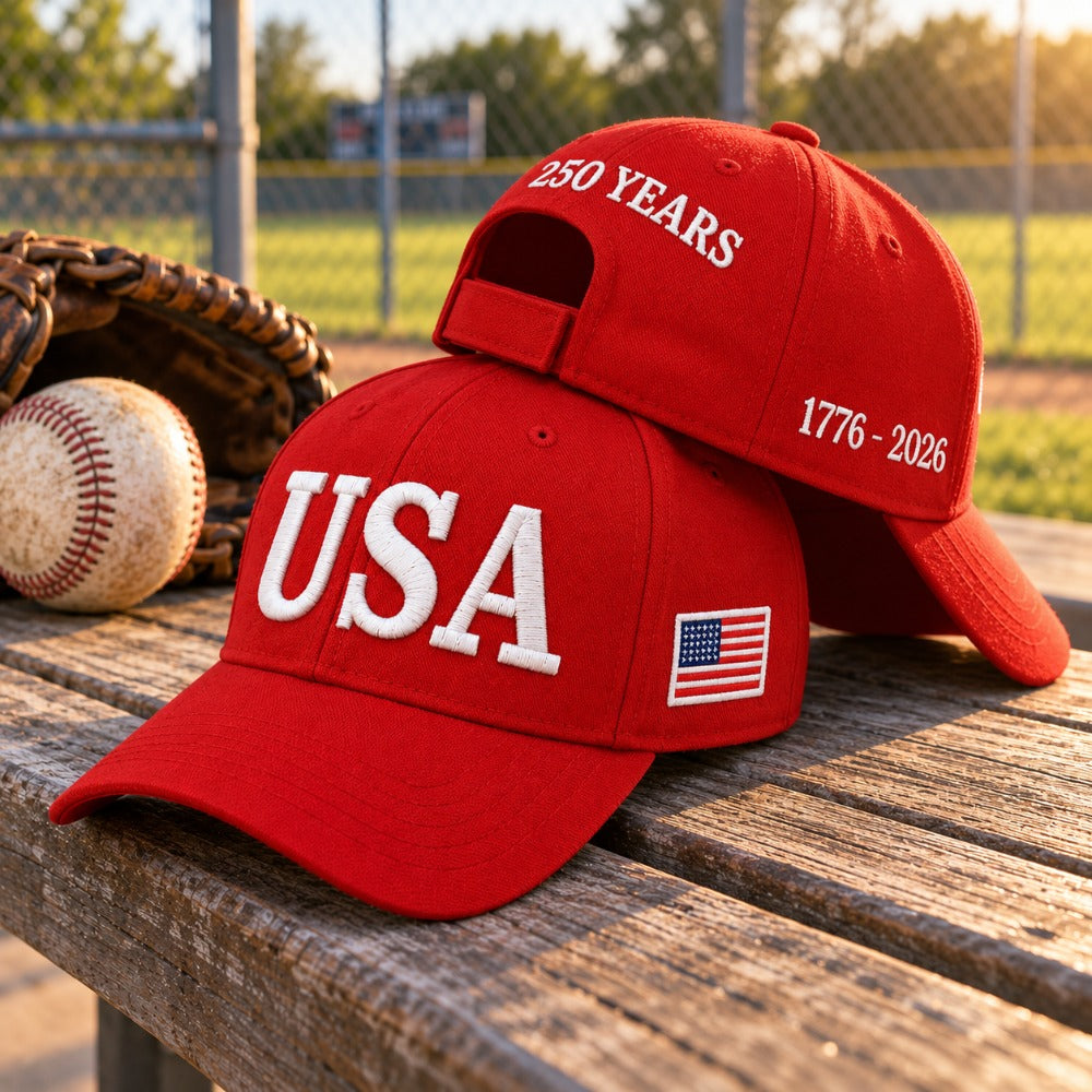 USA 250th Anniversary Embroidered Cap - Red - lifestyle