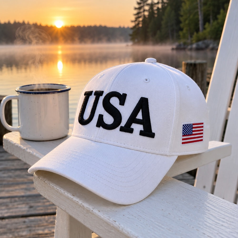 USA 250th Anniversary Embroidered Cap - White - lifestyle