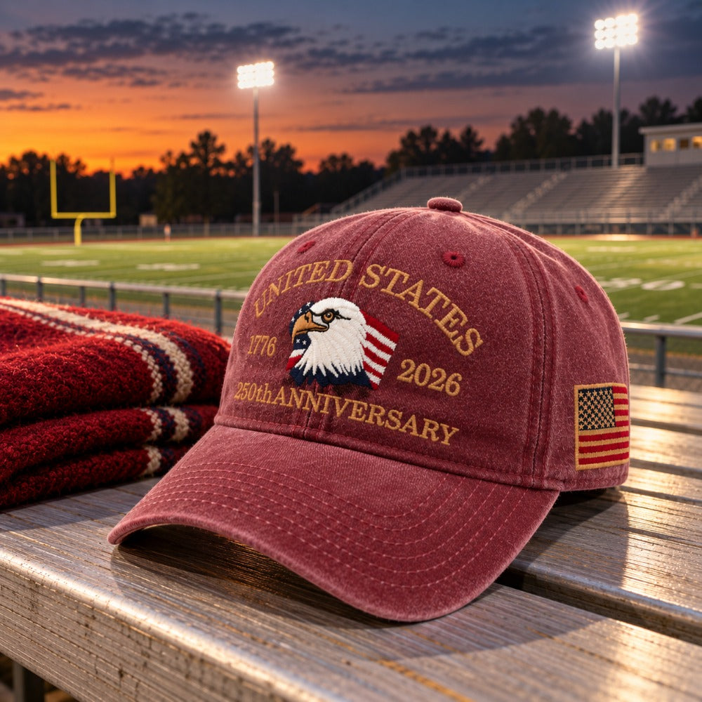 USA 250th Anniversary Eagle Cap - Maroon - lifestyle