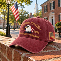 USA 250th Anniversary Eagle Cap - Maroon - lifestyle