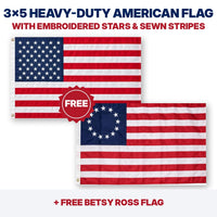 3x5 heavy-duty American flag plus FREE Betsy Ross flag