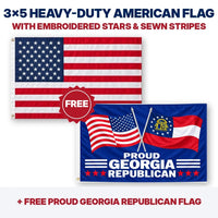 3x5 heavy-duty American flag plus FREE Proud Georgia Republican flag