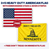 3x5 heavy-duty American flag plus FREE Don't Tread on Minnesota flag