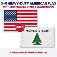 3x5 heavy-duty American flag plus FREE Appeal to Heaven flag