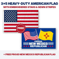 3x5 heavy-duty American flag plus FREE Proud New Mexico Republican flag