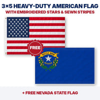 3x5 heavy-duty American flag plus FREE Nevada State Flag