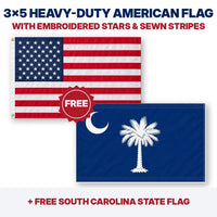 3x5 heavy-duty American flag plus FREE South Carolina State Flag