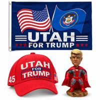 Utah Patriot Bundle: Utah 3x5 flag, embroidered red Utah hat and 8 inch superhero bobblehead