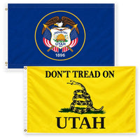 Utah Historic State Flag and Don't Tread on Utah Flag 3x5 2-Pack