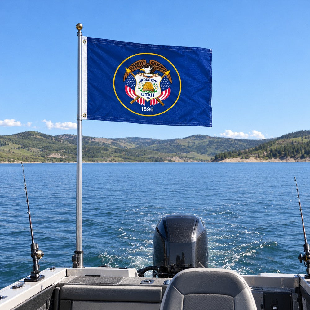 Utah Historic State Flag 3x5 displayed outdoors