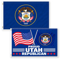 Utah Historic State Flag and Proud Utah Republican Flag 3x5 2-Pack
