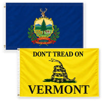 Vermont State Flag and Don't Tread on Vermont Flag 3x5 2-Pack