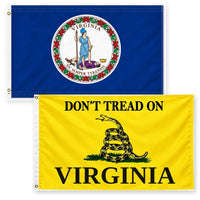 Virginia State Flag and Don't Tread on Virginia Flag 3x5 2-Pack