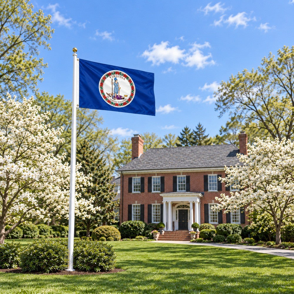 Virginia State Flag 3x5 displayed outdoors