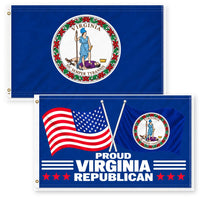 Virginia State Flag and Proud Virginia Republican Flag 3x5 2-Pack