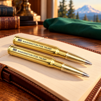 Washington bullet pen 2 pack on a leather notebook (lifestyle)