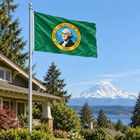 Washington State Flag 3x5 displayed outdoors